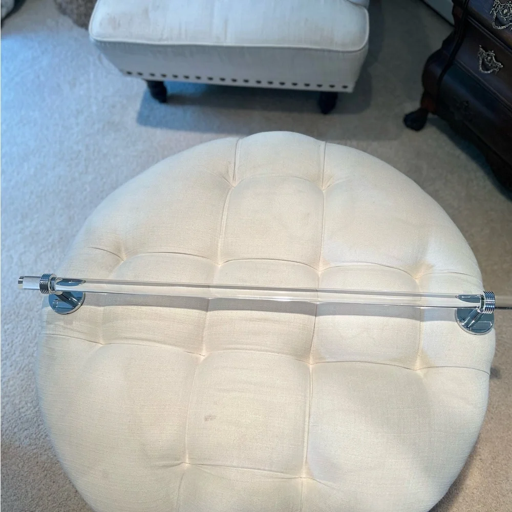 NIB Allied Brass Clearview 30in Satin Chrome Shower Door or Wall Mount Towel Bar